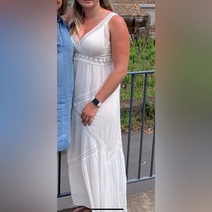 Max studio long white dress